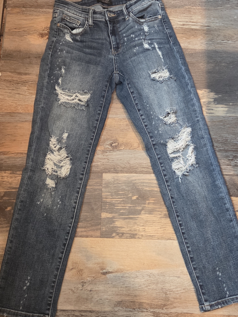 Judy Blue Distressed Dark Blue Boot Cut Jeans